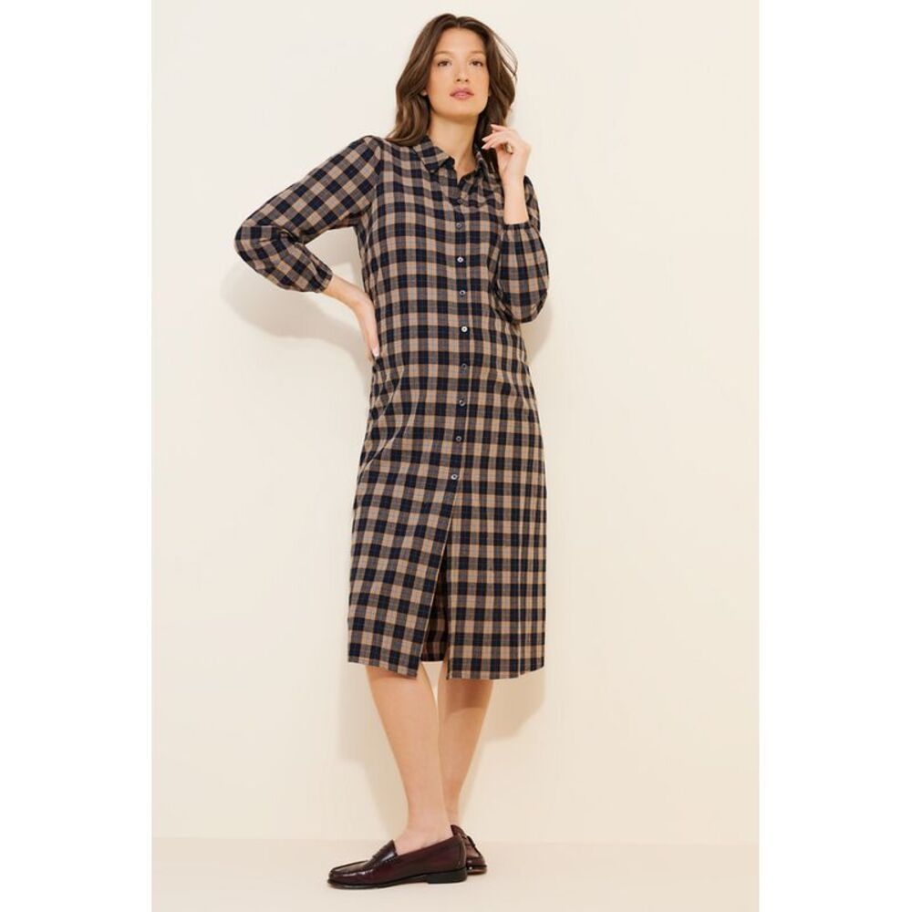 Vero Moda Women Maternity Olive Lia Shirtdress Brown L